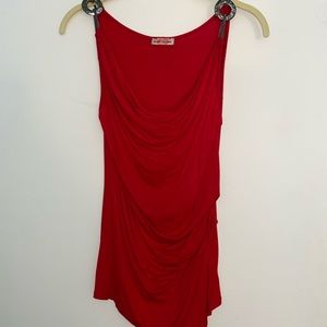 Body central ruched cowl neck top